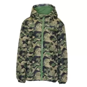 Image of Minecraft Boys Camo Logo AOP Puffer Jacket (7-8 Years) (Green)