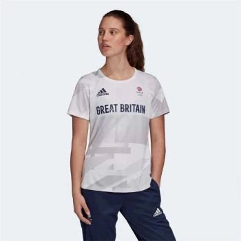 Image of adidas Team GB HEAT. RDY Ladies T Shirt - White/Grey