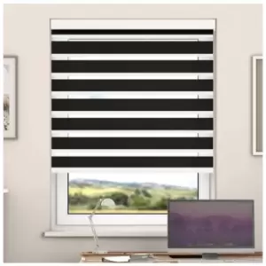 Image of Day And Night Zebra Roller Blind with Cassette(Pirate Black, 100cm x 220cm)