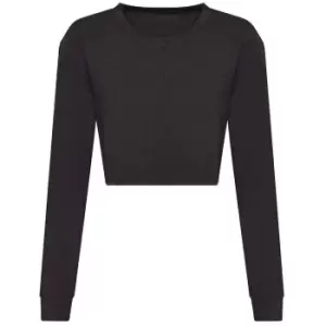 Image of Awdis Womens/Ladies Heather Crop T-Shirt (S) (Black)