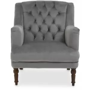 Image of Premier Housewares - Lily Grey Velvet Armchair
