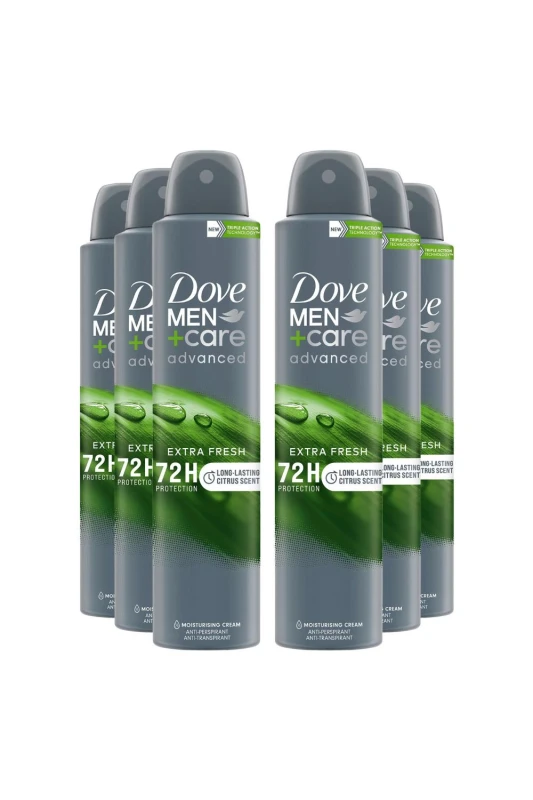 Image of Dove 6x 'Anti-Perspirant' Men+Care Adv Extra Fresh Deo, 200ml Grey male