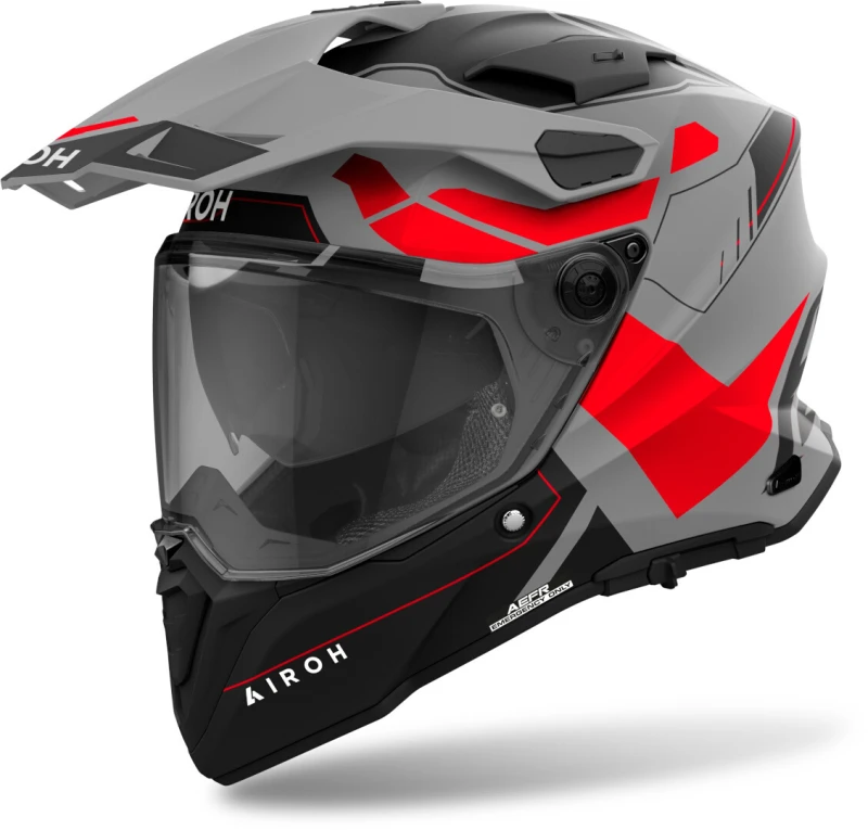 Image of Airoh Commander 2 Reveal Red Fluo Matt Adventure Helmet Size XL