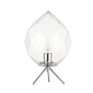 Image of Impex Zoe 1 Light Table Lamp Clear Glass Black