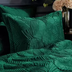 Image of Paoletti Palmeria Oxford Pillowcase Polyester Cotton Emerald