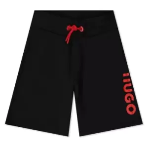 Image of HUGO Large Logo Shorts - Black