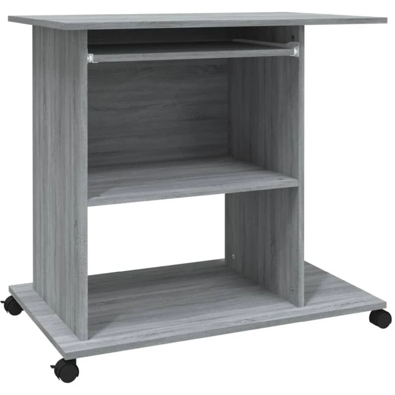 Image of VIDAXL Vidaxl - Computer Desk Grey Sonoma 80x50x75cm Engineered Wood 8720286954584