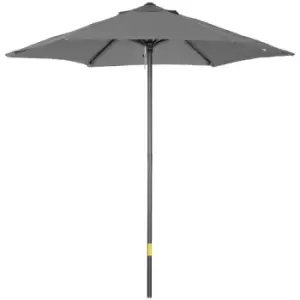 Image of Outsunny 2M Parasol Patio Umbrella Outdoor Sun Shade With 6 Ribs - Dark Grey