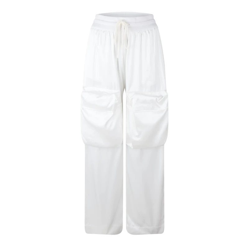 Image of Off White Womens Duchesse Tailored Fit Cargo Trousers White No Color female 6 (38)