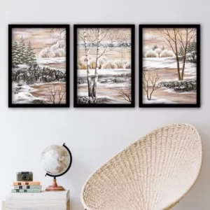 Image of 3SC152 Multicolor Decorative Framed Painting (3 Pieces)