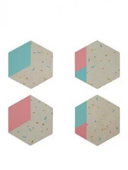 Image of Premier Housewares Mimo Gold Foil Edge Coasters Set Of 4