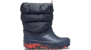 Image of Crocs Toddler Classic Neo Puff Boot Boots Kids Navy C10