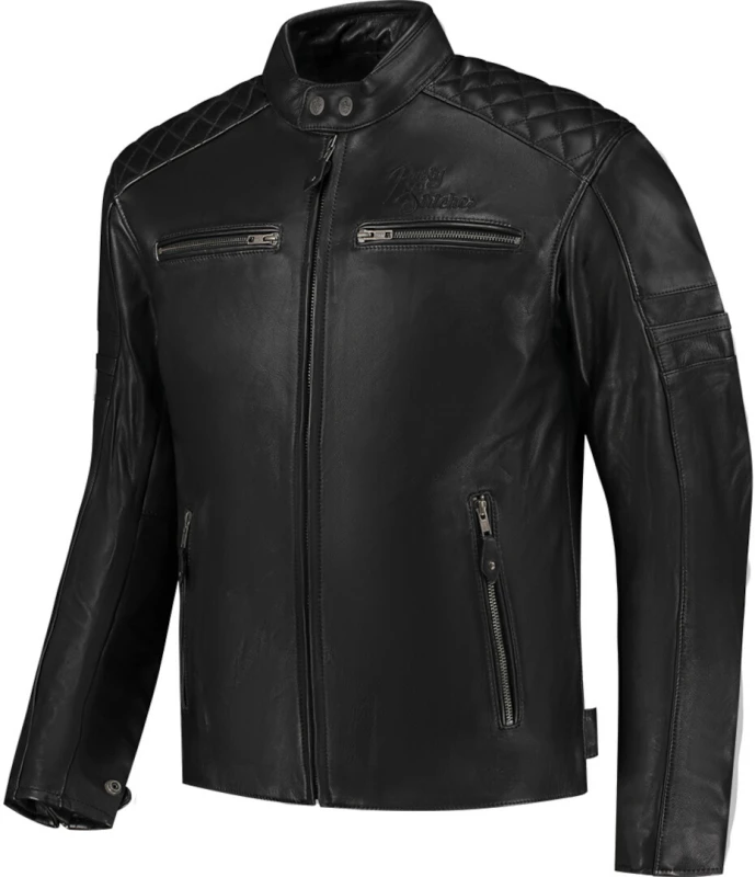 Image of Rusty Stitches Jari V2 Motorcycle Leather Jacket, black, Size L for Men