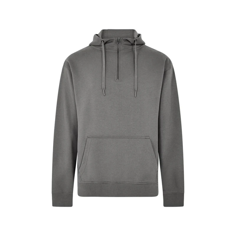 Image of Kustom Kit Mens Quarter Zip Regular Hoodie in Dark Grey Size: XS Dark Grey Male XS