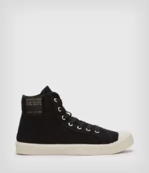 Image of AllSaints Womens Demmy High Top Trainers, Black, Size: UK 4/ US 7/ EU 37