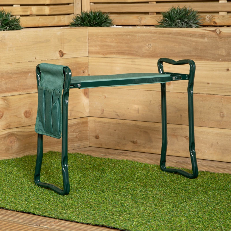 Image of Green Garden Kneeling Pad with Chair and Detachable Tool Bag