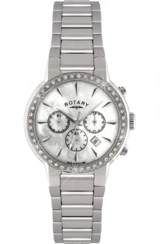 Image of Womens Rotary LB02846-07-X Ladies Stainless Steel Bracelet Watch Colour - Silver Tone