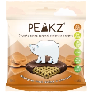 Image of Peakz Crunchy Salted Caramel Squares 32g