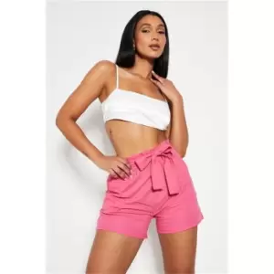 Image of I Saw It First Hot Pink Belted Shorts - Pink