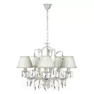 Image of Karen 5 Light Multi Arm Chandelier With Shades, Ivory