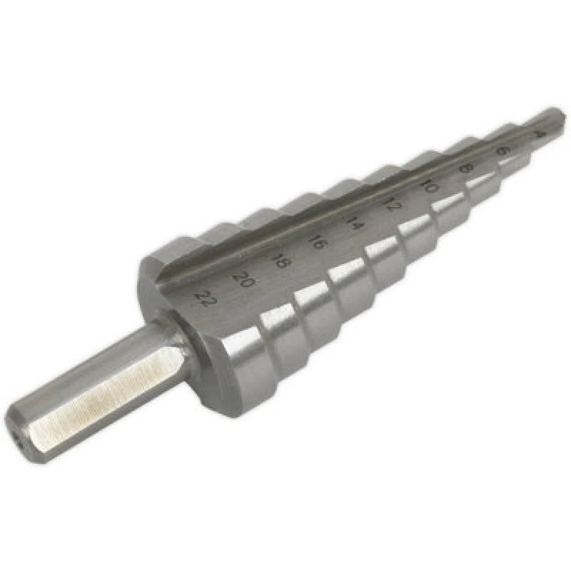 Image of Loops HSS 4341 Double Flute Step Drill Bit - 4mm to 22mm Holes - Precision Drilling Multi