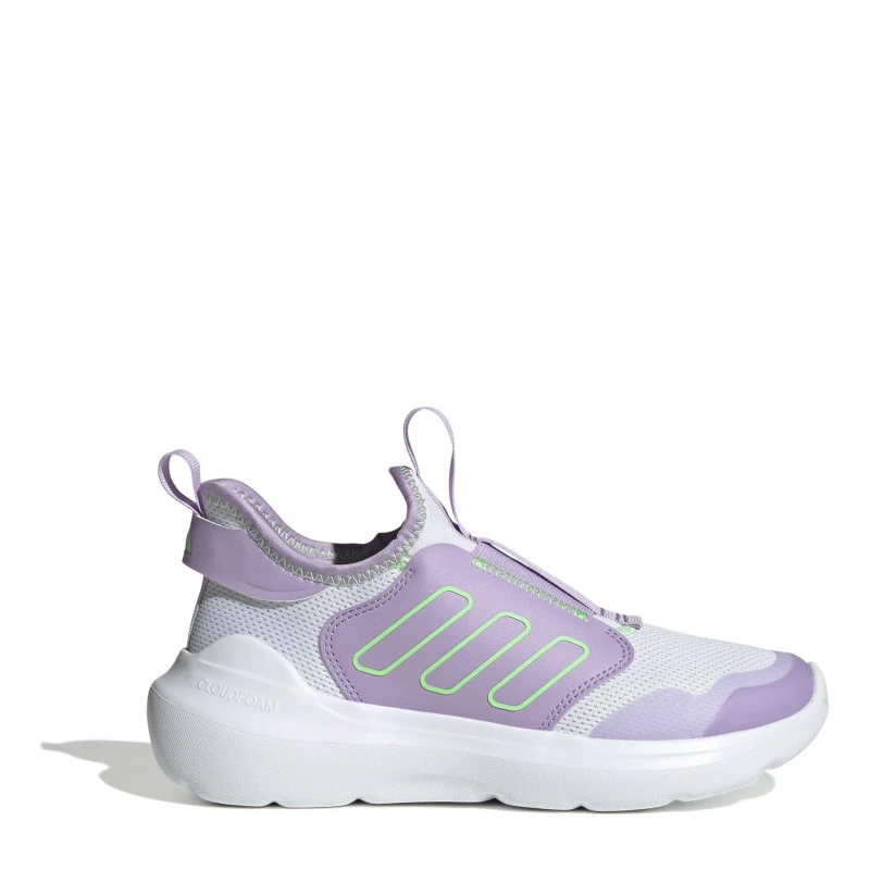 Image of adidas Tensaur Comfort Hook and Loop Shoes Juniors Wte/Lme/Plum female 4 (36.5)