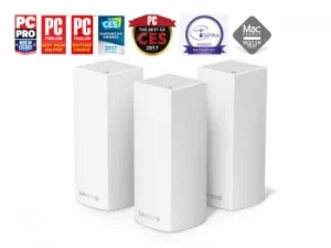 Image of Linksys Echo Dot Voice Controlled Device Velop Wi Fi Booster 3 Pack Bundle