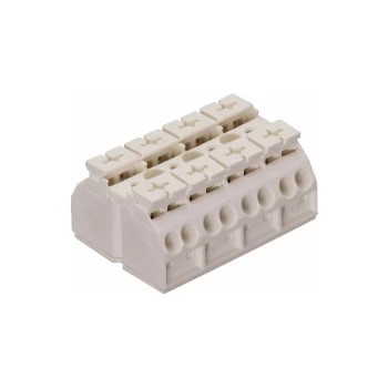 Image of Wago - 862-694 4 Pole 32A 16 Connection Chassis Mount Terminal Block White