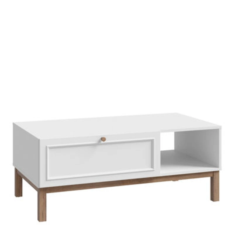 Image of Wensley 1 Drawer Coffee Table In Light Grey And Oak, Grey RDCFTT5175LM848