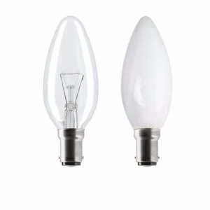 Image of Status 40W Small Bayonet Cap Candle Bulb - Opal - Single