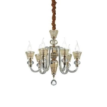 Image of Strauss 6 Light Chandelier Rose Gold Finish, E14
