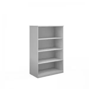 Image of Deluxe bookcase 1600mm high with 3 shelves - white