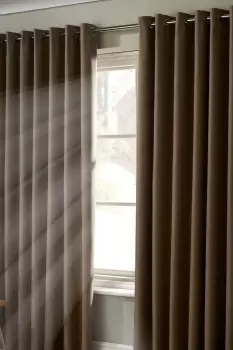 Image of Blackout Fully Lined Ready Made Curtains Eyelet Ring Top Curtain Pair