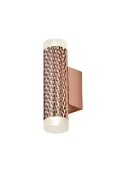 Image of 2 Light Wall Lamp GU10, Rose Gold, Acrylic Rings