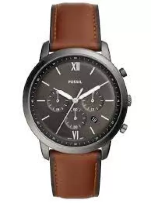 Image of Fossil Mens Neutra Chronograph Amber Leather Watch - Brown