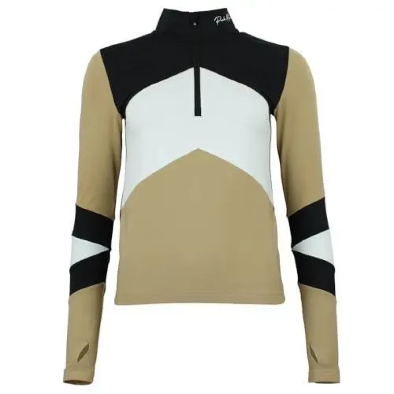 Image of Womens 1st skin t-shirt with zip Peak Mountain Marron Female M