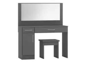 Image of Seconique Nevada Matt Grey 2 Drawer Dressing Table and Stool