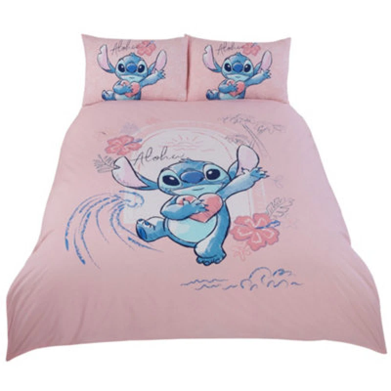 Image of Lilo & Stitch Aloha Duvet Cover Set Dusty Pink (Single)