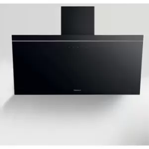 Image of Hotpoint 80cm Angled Chimney Cooker Hood - Black