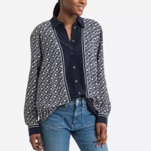 Image of Monogram Print Shirt with Long Sleeves