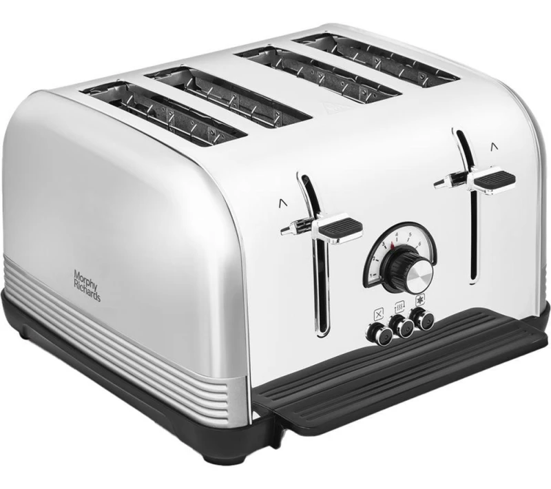 Image of Morphy Richards Venture Retro 240333 4-Slice Toaster - Tungsten, Silver/Grey 5011832071200