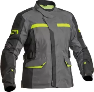 Image of Lindstrands Granberg Waterproof Ladies Motorcycle Textile Jacke, black-grey-yellow, Size 42 for Women, black-grey-yellow, Size 42 for Women