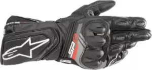 Image of Alpinestars SP-8 V3 Motorcycle Gloves, black-white, Size S, black-white, Size S