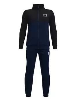 Image of Under Armour Colourblock Knit Tracksuit - Navy/Black/White