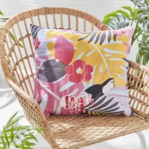 Image of Tropical Birds Indoor/Outdoor 45x45cm Filled Cushion