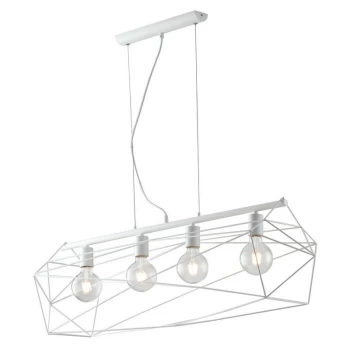 Image of Fan Europe Lighting - Fan Europe Abraxas - Bar Globe Cage Ceiling Pendant, White, E27