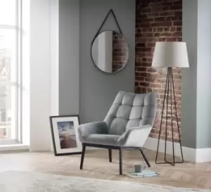 Image of Julian Bowen Lucerne Grey Velvet Accent Chair
