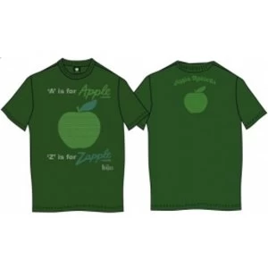 Image of A is for Apple Mens Kelly Green Vintage Print T Shirt: Medium