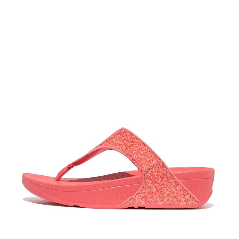 Image of FitFlop 'Lulu Glitter' Toe Post Summer Rose female