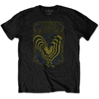 Image of Alice In Chains - Psychedelic Rooster Unisex Medium T-Shirt - Black